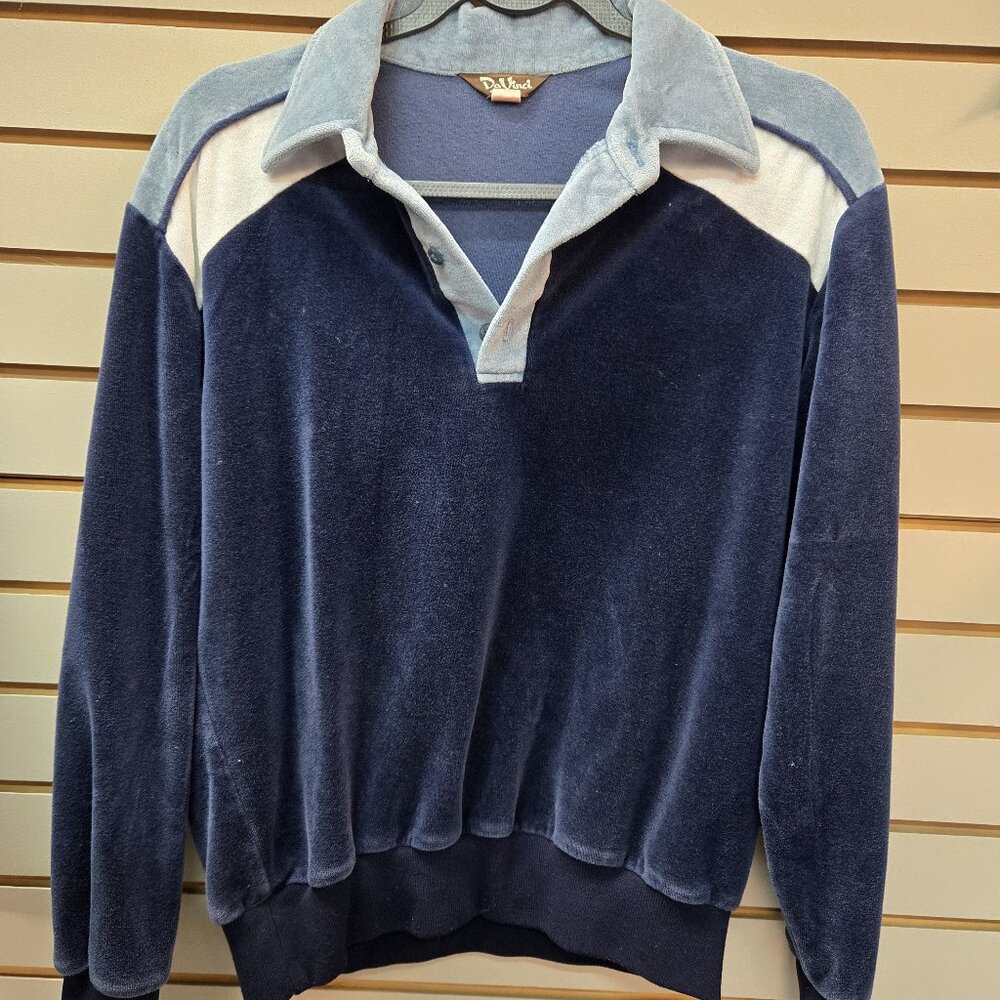 vintage 1970's Da Vinci Mens velour tracksuit top